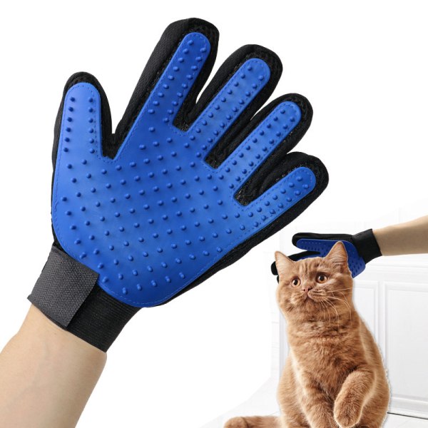 2 handskar för hårvård av husdjur - hund och katt Blå blue ad92 | blue |  Fyndiq