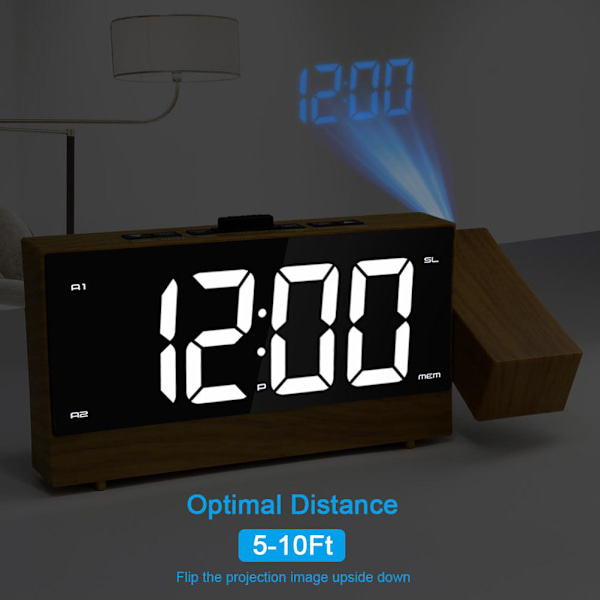 LED Radio Projection Alarm Clock Digital Alarm Clock Adjustable Sleep Timer ( 100‑240V)