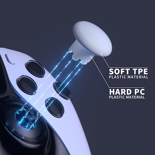 Joysticks til PS5 Edge-controller, udskiftelige analoge joysticks til PS5 Edge-controller, 6 tilpassede joysticks til PS5 Edge-controller, hvid