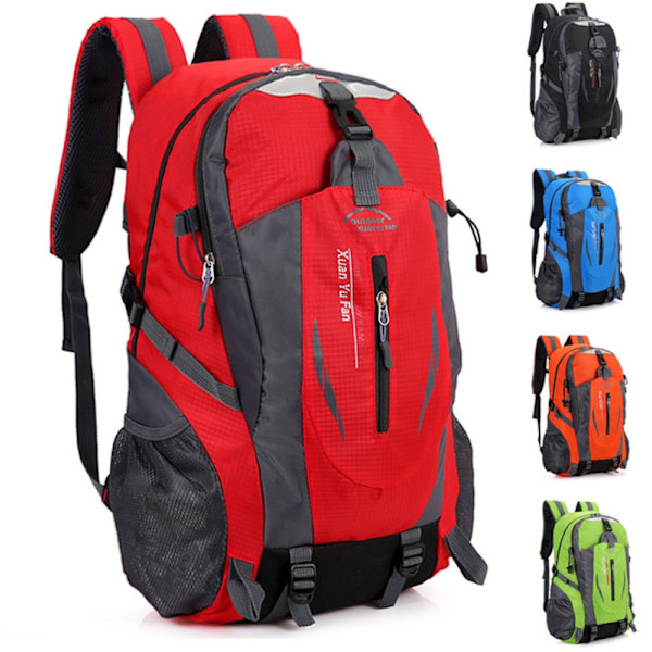 40L Stor Vattentät Ryggsäck Camping Vandring Promenader Utomhus Reseryggsäck Red