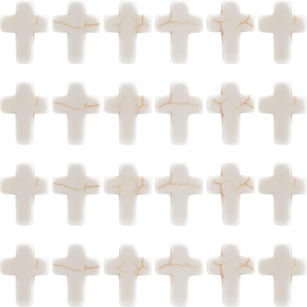 100 stk. Hvide Turkis Kors Perler Syntetisk Sten Perle Charm{EE}