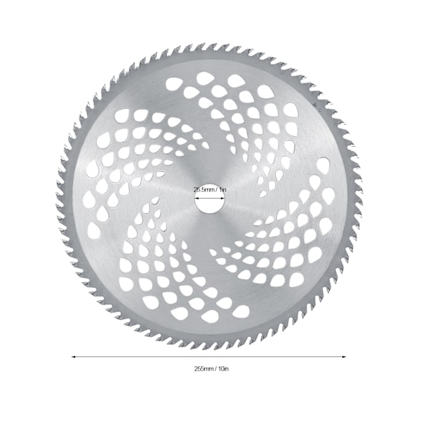 80T 255mm diameter med hål sågblad i legerat stål, ersättning för buskröjare