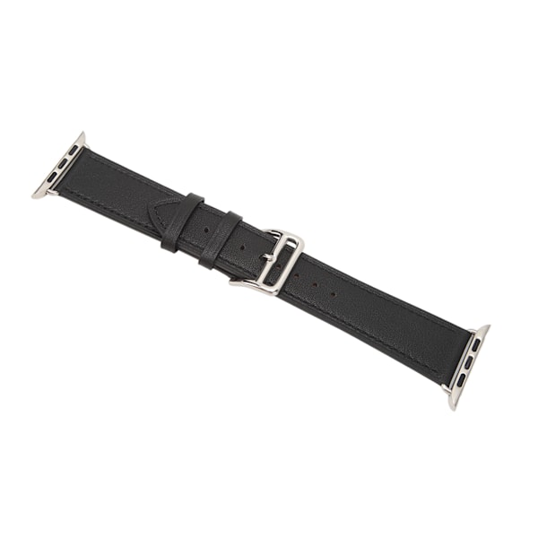 Smart Watch Rem til Watch Strap Læder Smart Watch Tilbehør til IOS Watch Series SE 8 7 6 5 4 3 2 1 42mm 44mm 45mm Sort