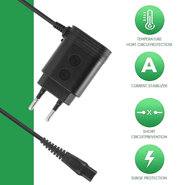 15V HQ8505 til QP6520 QP6510 barbermaskine oplader strømforsyning adapter ledning EU-stik