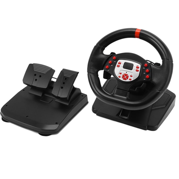 5 i 1 Racing Force Ratt med Pedal 180 Graders Paddelväxlare Vibrations PC Ratt för PS4 Röd Rand