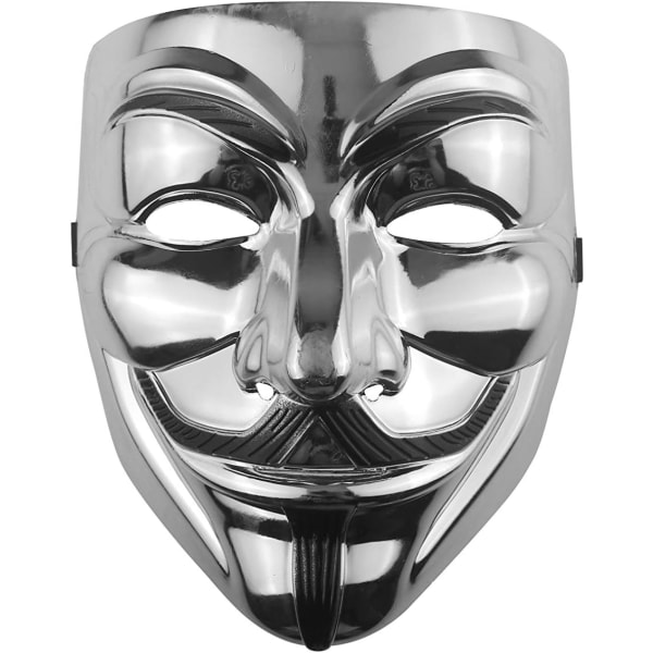 Udekit Hacker Anonymous Mask Gold V för Vendetta Mask för barn Kvinnor Män Halloween Party Kostym Cosplay Guld