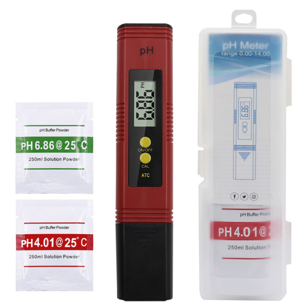 Bärbar pH-mätare vatten pH-testpenna Red