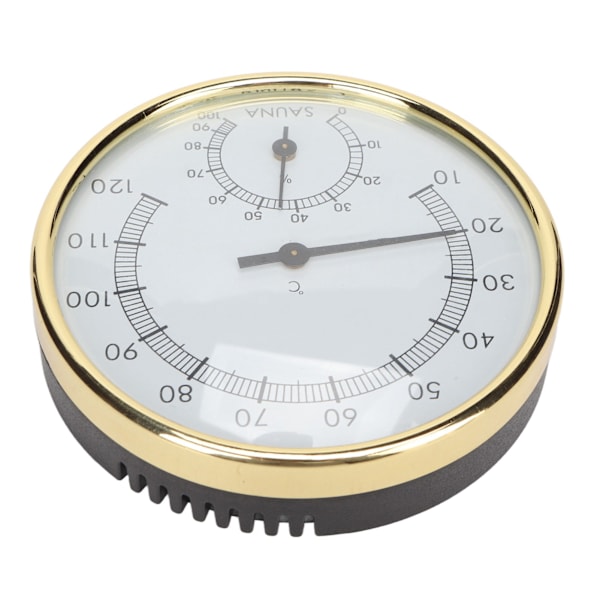Saunatermometer til vægmontering med klar skala, fysisk induktion, rustfrit stål hygrometer