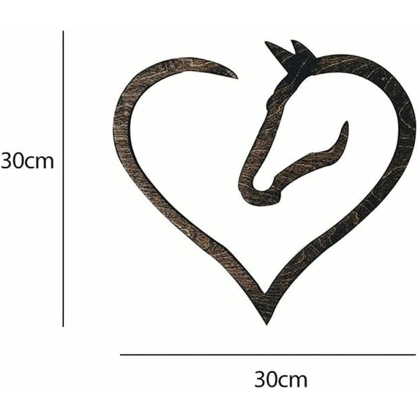 Kärlek Häst Hjärta Trä Vägg Art Heminredning Trä Häst Hjärta Vägg Skulptur Bröllop Dekor