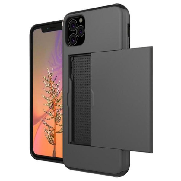 iPhone 11 Stødsikkert Etui med Kortlomme 5stk Farve-Pung Black For iPhone 11 Black