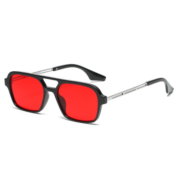 Retro mode för män och kvinnor med rektangulära skyddssolglasögon Red