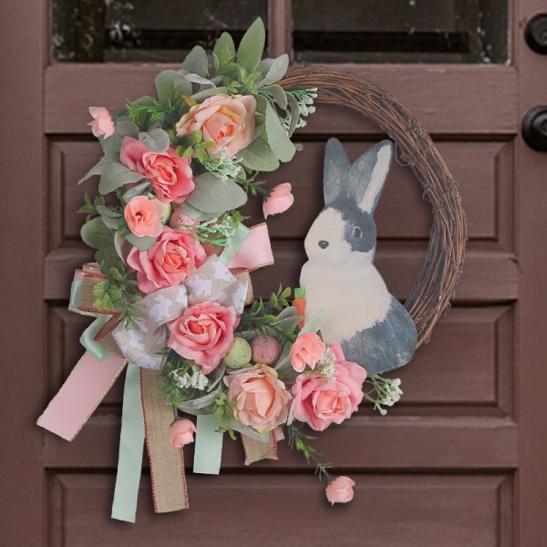 Påskdekoration Bunny Garland Woven Wreath Party Berlocker