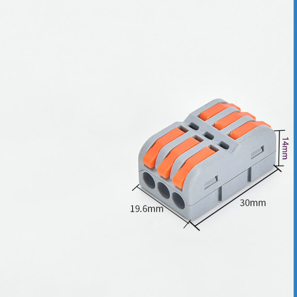10 st anslutningsterminaler, elektrisk snabbkoppling, spak trådmutter, kompakt trådkontakt (3 i 3 ut)