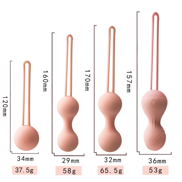 3 Kegel Balls Device Training Kit för att stärka toning bäckenmuskler pink 4pcs set
