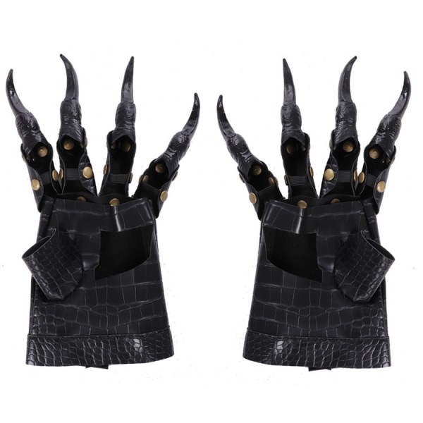 Halloween Skrämmande Dragon Claw Gloves Vuxna Svarta handskar fästa med klor Festrekvisita Tillbehör Cosplay Fancy Dress