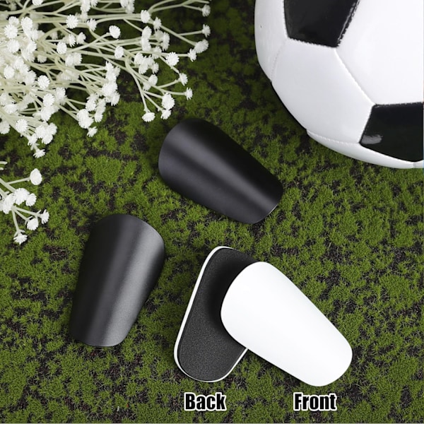 2 Par Mini Fotbollsbenskydd, Extra Mini Benskydd Fotboll Miniatyr Benskydd Små Skyddande Benskydd (Mini, Svart, Vit)