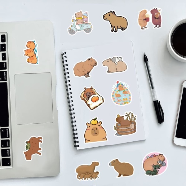 Tecknad Capybara klistermärken, 55 st, estetisk dekoration, vinylklistermärken Cartoon Capybara