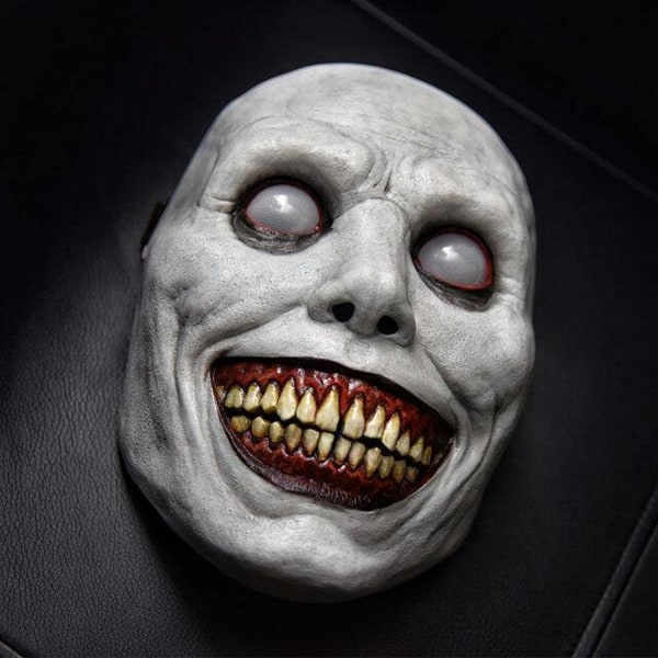 Sjove masker til voksne Halloween Latex Halloween Maske Halloween Masker Skræmmende 3D Kranie Hovedmaske White (Not Glowing) 22x18x7cm