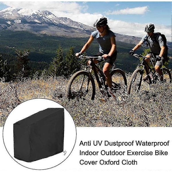 Motionscykel Cover Indendørs Cykling Stationær Cykel Cover Passer Til Opretstående Cykel Udendørs Cover Sort Black 123*58*113
