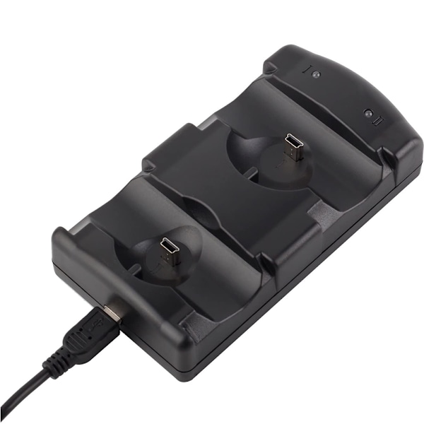 Laddstation för Playstation 3-handkontroller, 2 i 1 laddstation med LED-indikator, kompatibel med Playstation PS3/MOVE-handkontroller