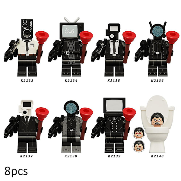 stk Skibidi Toilet Byggeklodser Toiletmand Kameramand Speakerman Mini Action Figurer Samlede Minifigurer Legetøj Børn Voksne Fans Gaver