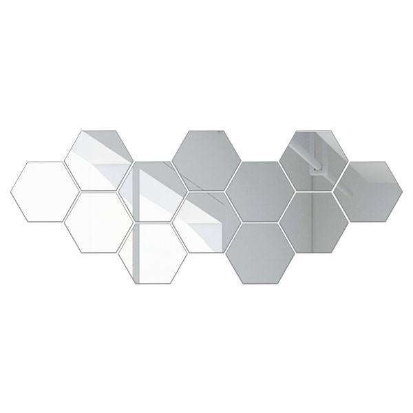 12 kpl 3D-peili Hexagon Vinyyli Irrotettava seinätarra Koti black 184*160*92mm