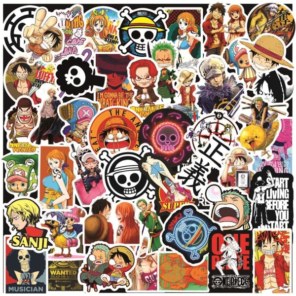 100 stycken One Piece-klistermärken Ett stycke