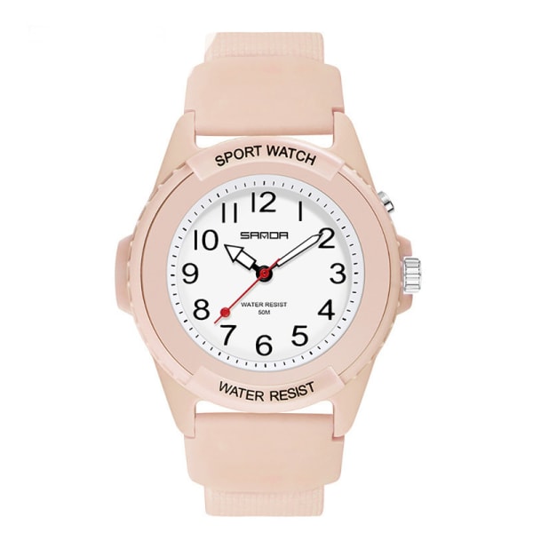 Damvattentät watch Analog watch LED-ljusande minimalistisk watch Pink