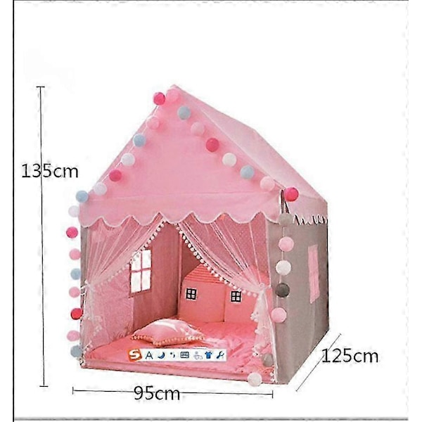 Lektält för barn inomhus med kuddar, Fairy Castle Playhouse för flickor och pojkar{EE}