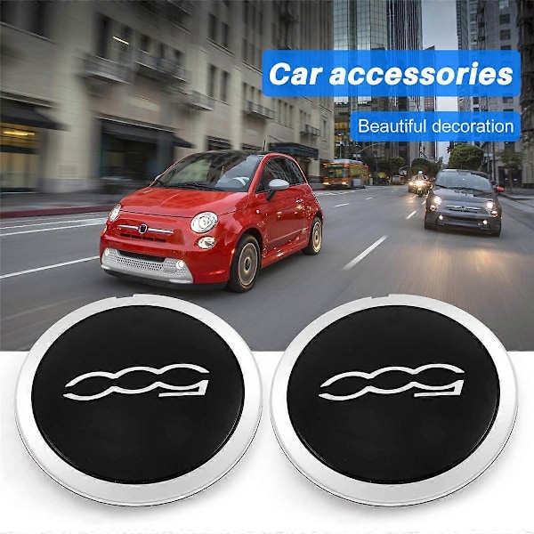 kpl 133mm Pyörännavan Kapselit Yhteensopiva Fiat 500 Pyörän Keskikapselien Sarja 68078419AC 68078421AC Pölysuoja 51884863-Perfet Black & Silver