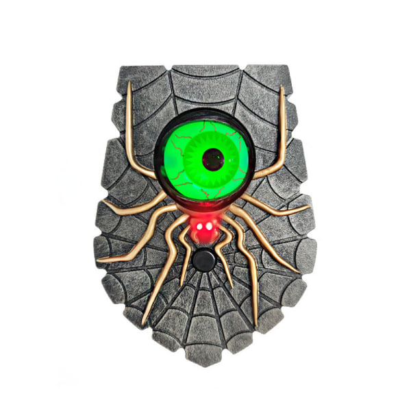Halloween enögd dörrklockadekoration Lightup ögonglob med spöklika ljud Skrämmande spökhSLUSdekor (Green Eyed Spider)