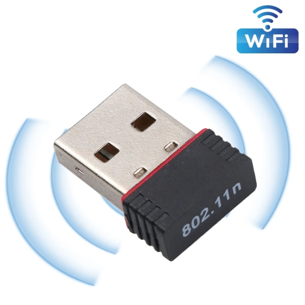 Mini USB Wifi Adapter 802.11n Antenn 150Mbps USB trådlös mottagare Dongle Nätverkskort Extern Wi-Fi för stationär bärbar dator Black