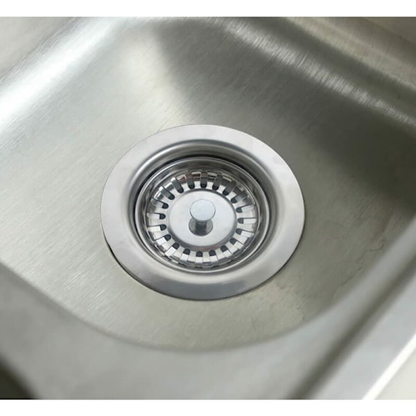 Diskhonssil utan överlopp i rostfritt stål, korg ø 110 mm 1½\", rostfritt stål + ABS-avlopp + korg