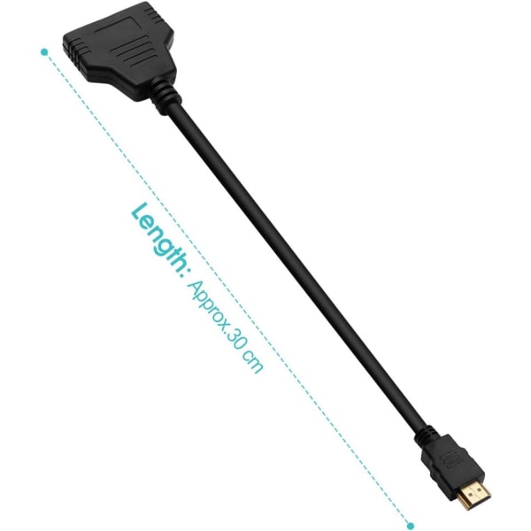 HDMI splitter kabel, 1080P HDMIs hane till dubbel HDMIs hona 1 till 2vägs splitte