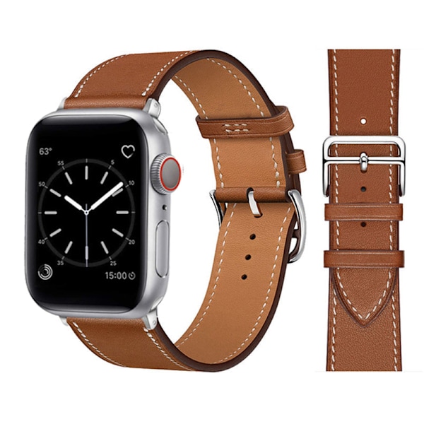 Nahkainen ranneke Apple Watchille - 44mm 45mm 42mm 41mm 40mm 38mm Yksikierteinen rannekoru iWatch Series 3 4 5 6 SE 7 Ranneke 12 Sininen Marmori