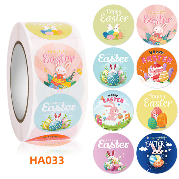 500 stickers/roll Easter stickers, bunny egg shaped stickers