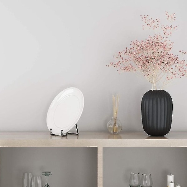 5-pack Metalliskt Displayställ Svart Järn Staffli för Tallriksställ Tallrikshållare Displayställ för Bild{sl】