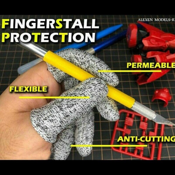 Set med 5 fingerskyddshandskar