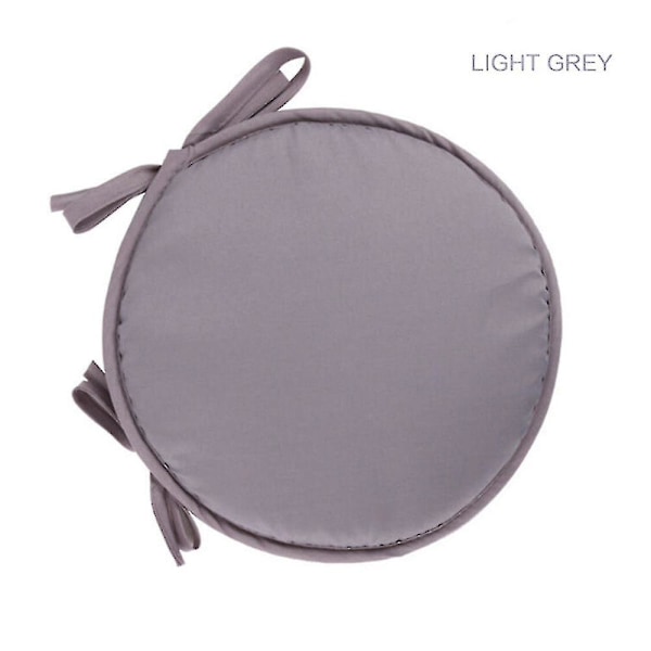 30/38 cm Blød Rund Stolhynde Stolpuder Med Stropper Bindes Fast Lysegrå{sl} Light Grey 30cm