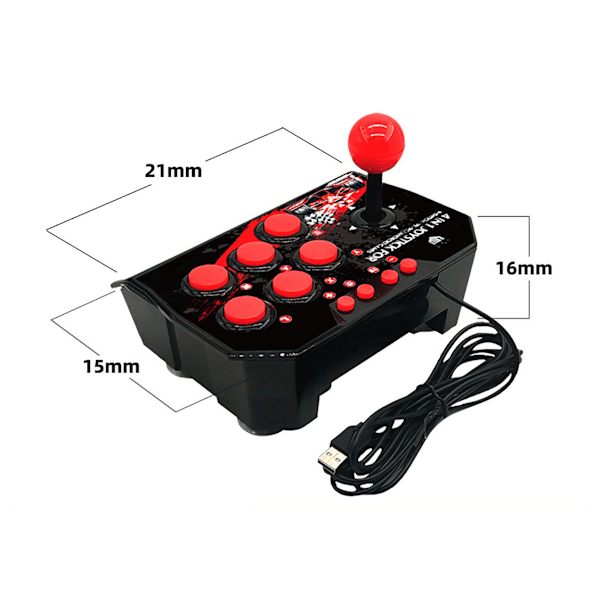 Tbest DIY Stick Joystick Tilbehør til pc-spil Fight Sticks p ms pac Man Game Controller USB 4 i 1 Switch