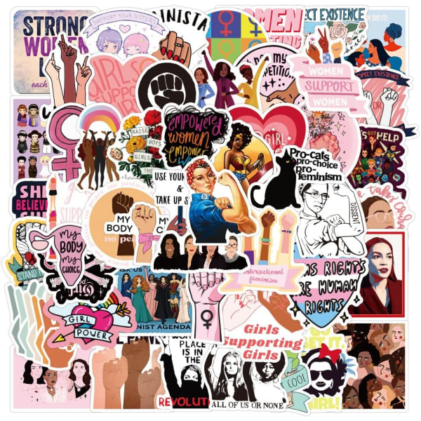 50st stycken feministiska klistermärken, Bulk Women's Libbers Equal Rights Indie Mirror Stickers Packs Nuquan-50