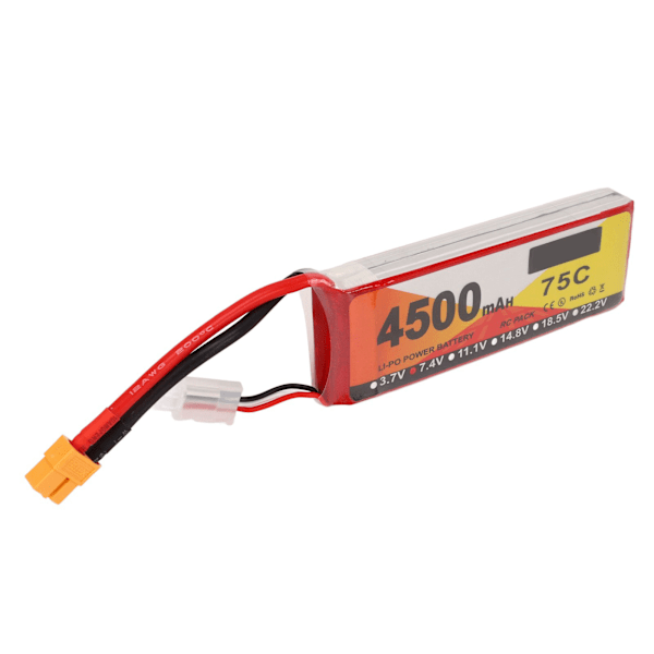 Lipo-akku 75C purkautumisnopeus 4500mAh kapasiteetti 7.4V 2S Lipo XT60-liitin Virta RC-ajoneuvoille