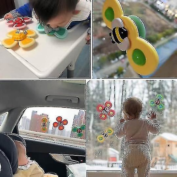 3-pack - Fidget Spinner med sugpropp för barn - Snurrleksak i flera färger