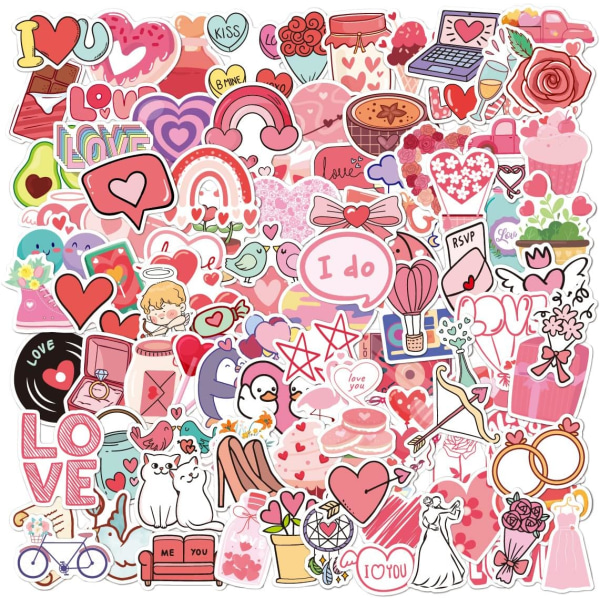 100 stycken kärlekstema alla hjärtans dag klistermärken