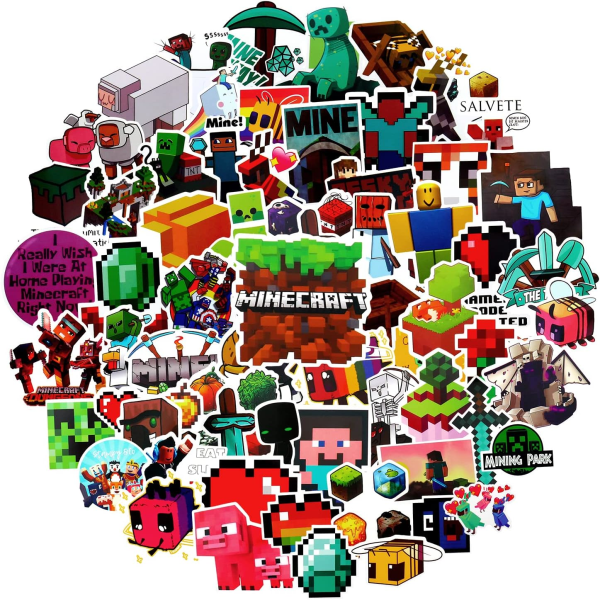 100 stycken Minecraft klistermärken pack bilklistermärken minecraft klistermärken bomb mix klistermärken