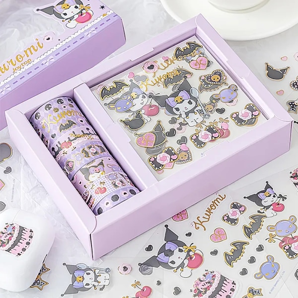 Sanrio Kuromi Cinnamoroll Melody -tarrapaketti Kawaii Anime Käsikirja Guka Koristelu DIY-tarra