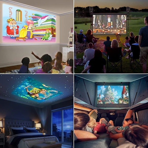 Miniprojektori, LED-mobiilipuhelimen videoprojektori Full HD kotiteatterille, ulkokäyttöön - WELLNGS