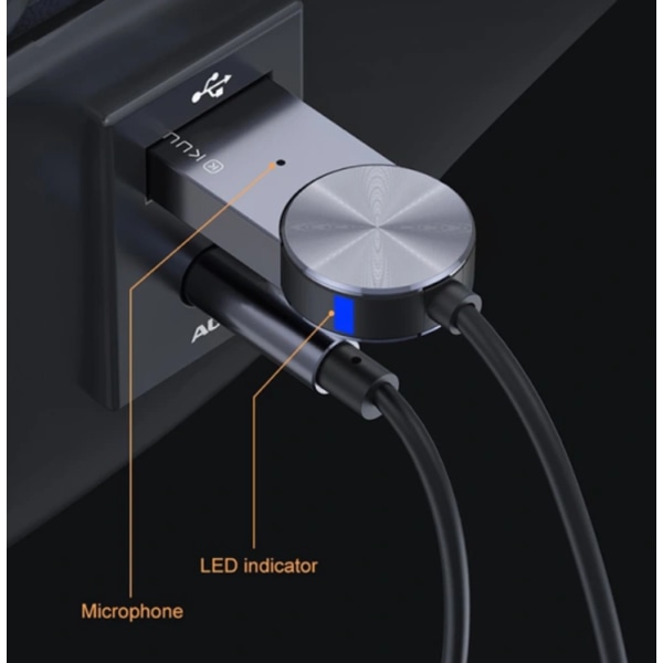 Aux Bluetooth-adapter Dongelkabel för bil 3,5 mm jack