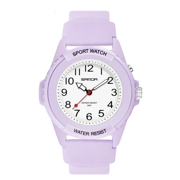 Damvattentät watch Analog watch LED-ljusande minimalistisk watch Purple