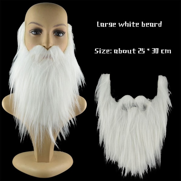 2 ST Fake Skägg Långt Fluffigt Skägg VIT White